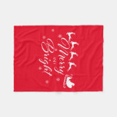 Couverture Polaire Joyeux et lumineux avec Père Noël & Sleigh (Devant (Horizontal))