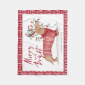 Couverture Polaire Joyeux et lumineux | Chandail de Noël Dachshund Do (Devant)