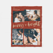 Couverture Polaire Joyeux et lumineux | Multi Photo Grid Christmas (Devant)