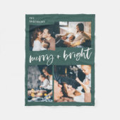 Couverture Polaire Joyeux et lumineux | Multi Photo Grid Christmas (Devant)