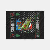 Couverture Polaire Joyeux Fishmas B Fish Pêche de Noël Sweate Moche (Devant (Horizontal))