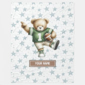 Couverture Polaire Joyeux Football Américain Teddy Bear Custom Kids (Devant)