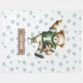 Couverture Polaire Joyeux Football Américain Teddy Bear Custom Kids (Devant (Horizontal))