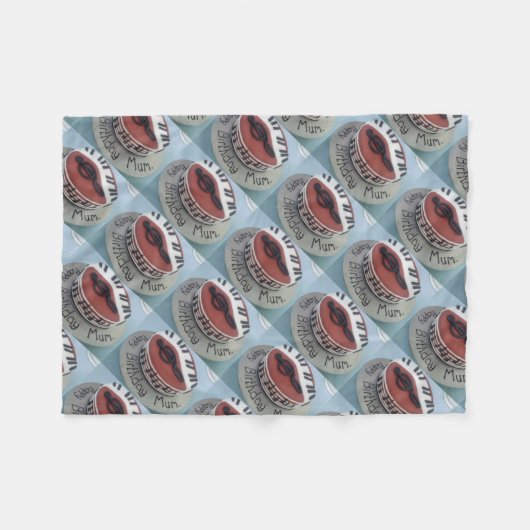 Couverture Polaire Joyeux gâteau de maman d'anniversaire (Devant (Horizontal))