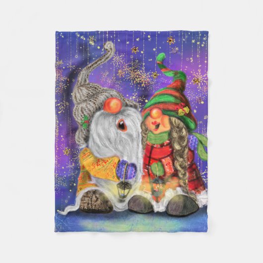 Couverture Polaire Joyeux Gnomes Noël Baby Fleece Blanket (Devant)