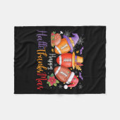 Couverture Polaire Joyeux Hallothanksmas Football Halloween Thanksgiv (Devant (Horizontal))