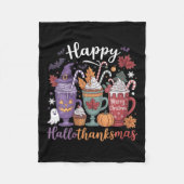 Couverture Polaire Joyeux Hallothanksmas Halloween Lover café femmes (Devant)