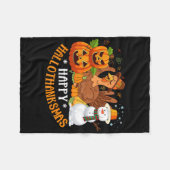 Couverture Polaire Joyeux Hallothanksmas Halloween Thanksgiving Chris (Devant (Horizontal))