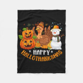 Couverture Polaire Joyeux Hallothanksmas Halloween Thanksgiving Chris (Devant)