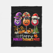 Couverture Polaire Joyeux Hallothanksmas Halloween Thanksgiving Chris (Devant)