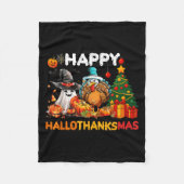 Couverture Polaire Joyeux Hallothanksmas Halloween Thanksmas Holiday (Devant)