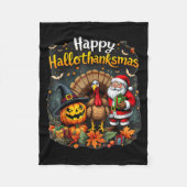 Couverture Polaire Joyeux Hallothanksmas Thanksgiving Halloween Joyeu (Devant)