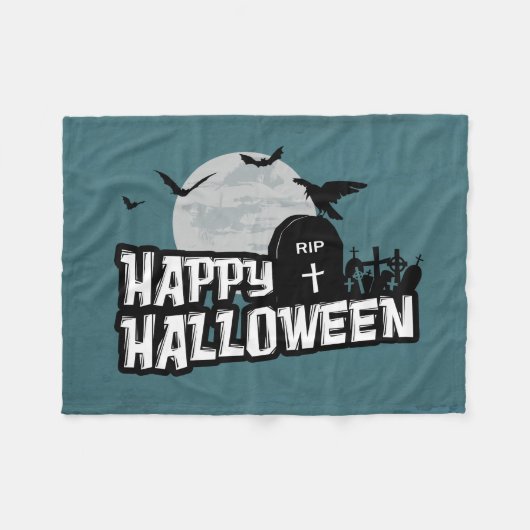 Couverture Polaire Joyeux Halloween (Devant (Horizontal))