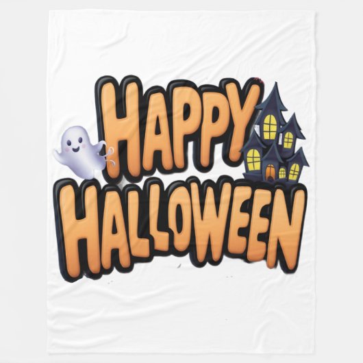 Couverture Polaire Joyeux Halloween (Devant)
