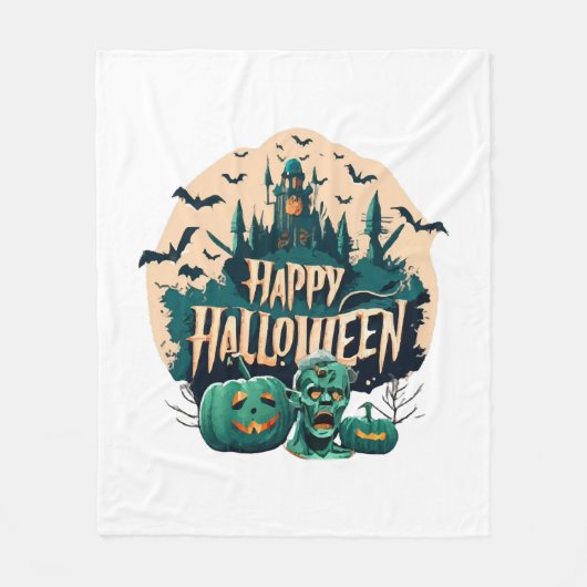 Couverture Polaire Joyeux Halloween (Devant)