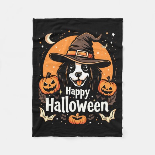 Couverture Polaire Joyeux Halloween Chien Manches Longues (Devant)