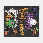 Couverture Polaire Joyeux Halloween Enfants mignonnes et Éffrayants (Devant (Horizontal))