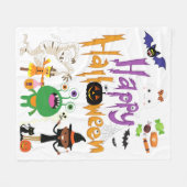 Couverture Polaire Joyeux Halloween Enfants mignonnes et Éffrayants (Devant (Horizontal))