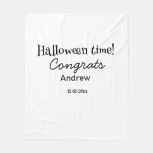 Couverture Polaire Joyeux Halloween félicitations nom date année dipl