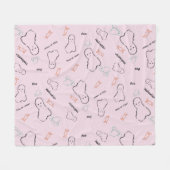 Couverture Polaire Joyeux Halloween Ghost Candy main Lettering Doodle (Devant (Horizontal))