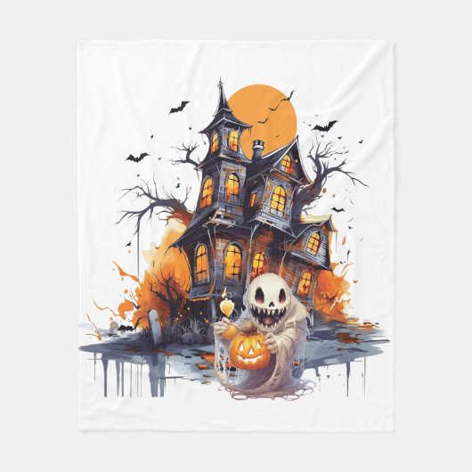 Couverture Polaire Joyeux Halloween Ghoul (Devant)