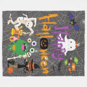 Couverture Polaire Joyeux Halloween Kids mignonne et Éffrayant Fleece (Devant (Horizontal))