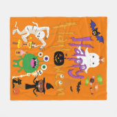 Couverture Polaire Joyeux Halloween Kids mignonne et Éffrayant Fleece (Devant (Horizontal))
