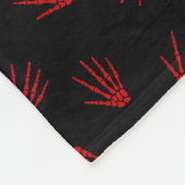 Couverture Polaire Joyeux Halloween moderne squelette rouge (Coin)