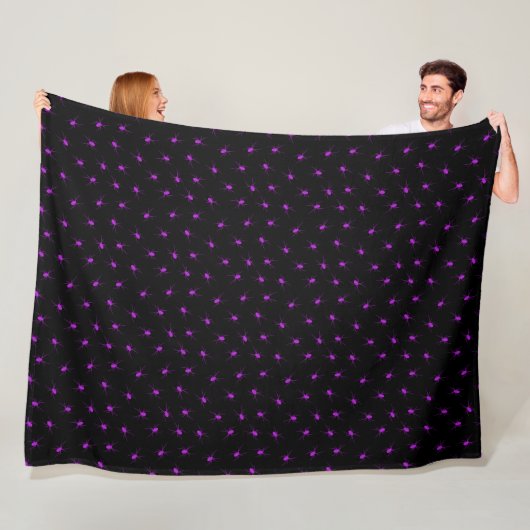 Couverture Polaire Joyeux Halloween moderne violet Spider (En situation)