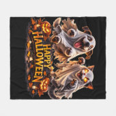 Couverture Polaire Joyeux Halloween peluche douillette (Devant (Horizontal))