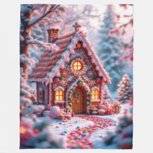 Couverture Polaire Joyeux hiver avec Noël (Devant)