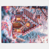 Couverture Polaire Joyeux hiver avec Noël (Devant (Horizontal))