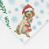 Couverture Polaire Joyeux Howlidays À poils durs Pointing Griffon (Coin)