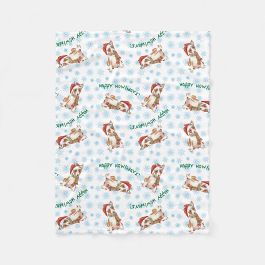Couverture Polaire Joyeux Howlidays Basenji Fleece Blanket (Devant)