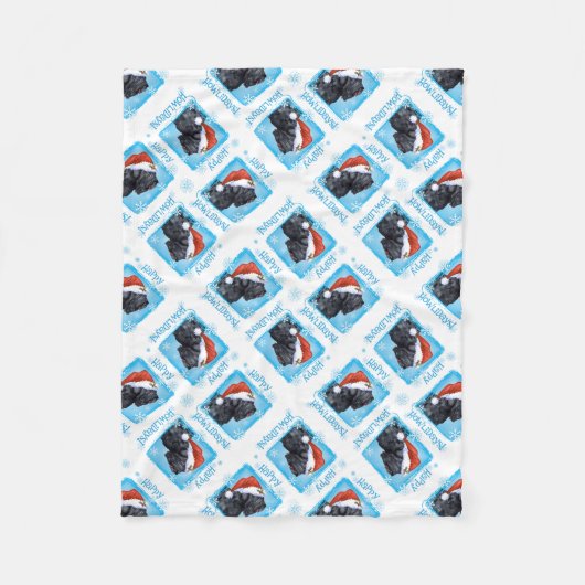 Couverture Polaire Joyeux Howlidays Black Russian Terrier (Devant)