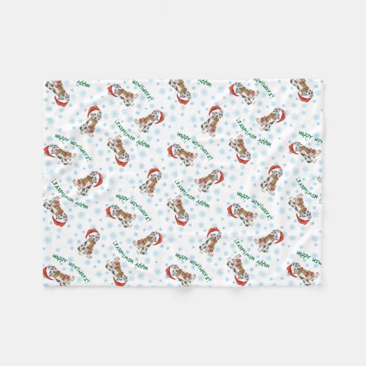 Couverture Polaire Joyeux Howlidays Great Dane (Devant (Horizontal))