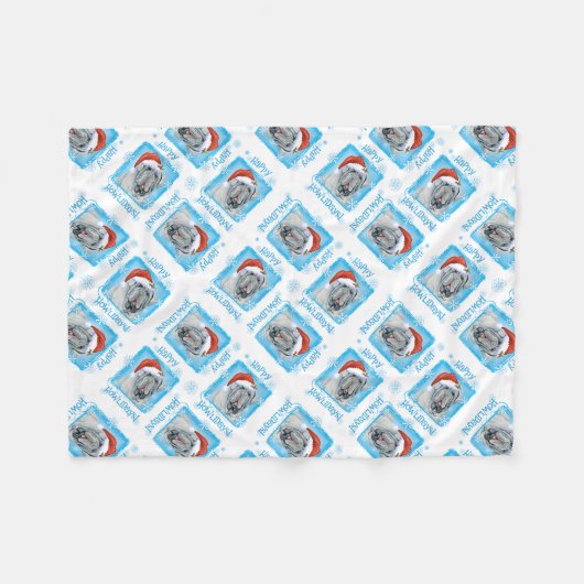 Couverture Polaire Joyeux Howlidays Neapolitan Mastiff Fleece Blanket (Devant (Horizontal))