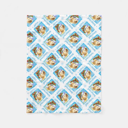 Couverture Polaire Joyeux Howlidays Tibetan Terrier (Devant)