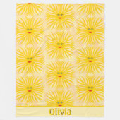 Couverture Polaire Joyeux Jaune Rouge Motif de la Face Enfants (Devant)