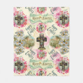 Couverture Polaire Joyeux Jésus de Pâques Résurrection Ange Wreaths (Devant)