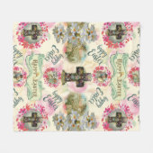Couverture Polaire Joyeux Jésus de Pâques Résurrection Ange Wreaths (Devant (Horizontal))