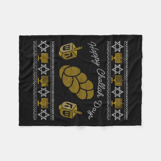 Couverture Polaire Joyeux Jours de Challah (Devant (Horizontal))