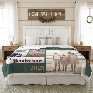 Couverture Polaire Joyeux Joyeux Joyeux Bénie Famille de Noël Photo V