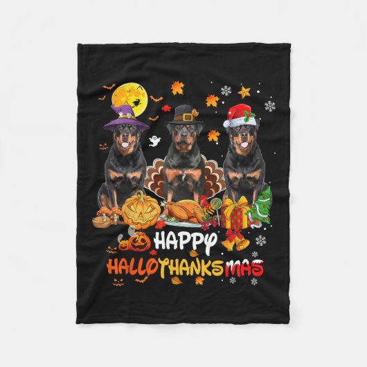 Couverture Polaire Joyeux Joyeux Joyeux Joyeux Joyeux Halloween Dog R (Devant)
