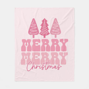 Couverture Polaire Joyeux Joyeux Noël - Conception des Fêtes Rose