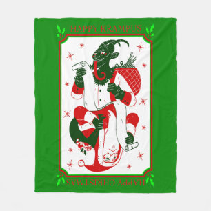 Couverture Polaire joyeux krampus de Noël père Noël