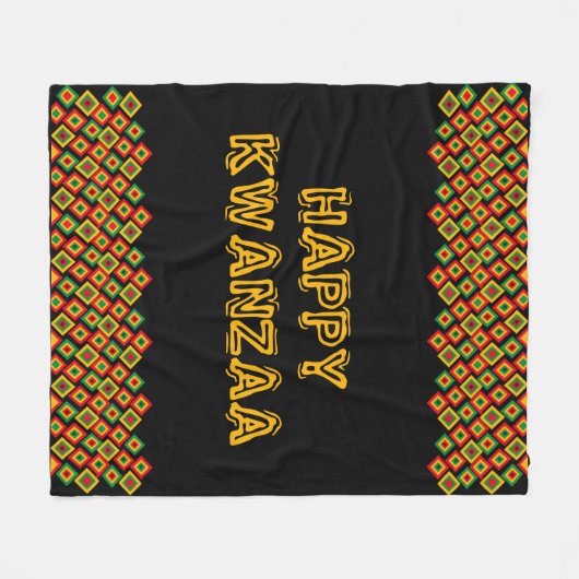 Couverture Polaire Joyeux Kwanzaa (Devant (Horizontal))