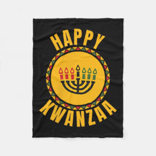 Couverture Polaire Joyeux Kwanzaa Kinara-sept bougies Principes de K
