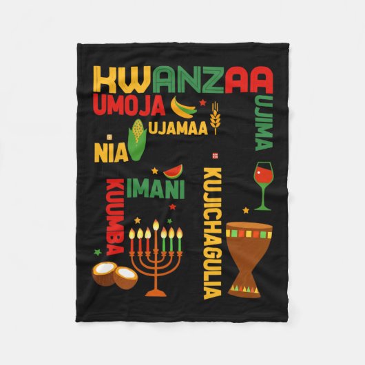 Couverture Polaire Joyeux Kwanzaa Sept Principes Hommes Garçons Drôle (Devant)