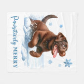 Couverture Polaire Joyeux Labrador Retriever Chien Chien Chien Chien  (Devant (Horizontal))